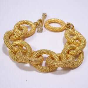 Banana Republic Women's Glamour Texture Link Crystal Toggle Bracelet NW0T 115